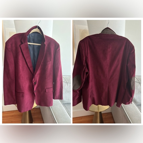 Lauren Ralph Lauren Black Label Burgundy Old Money Preppy  Corduroy  Blazer 50L - Picture 1 of 11